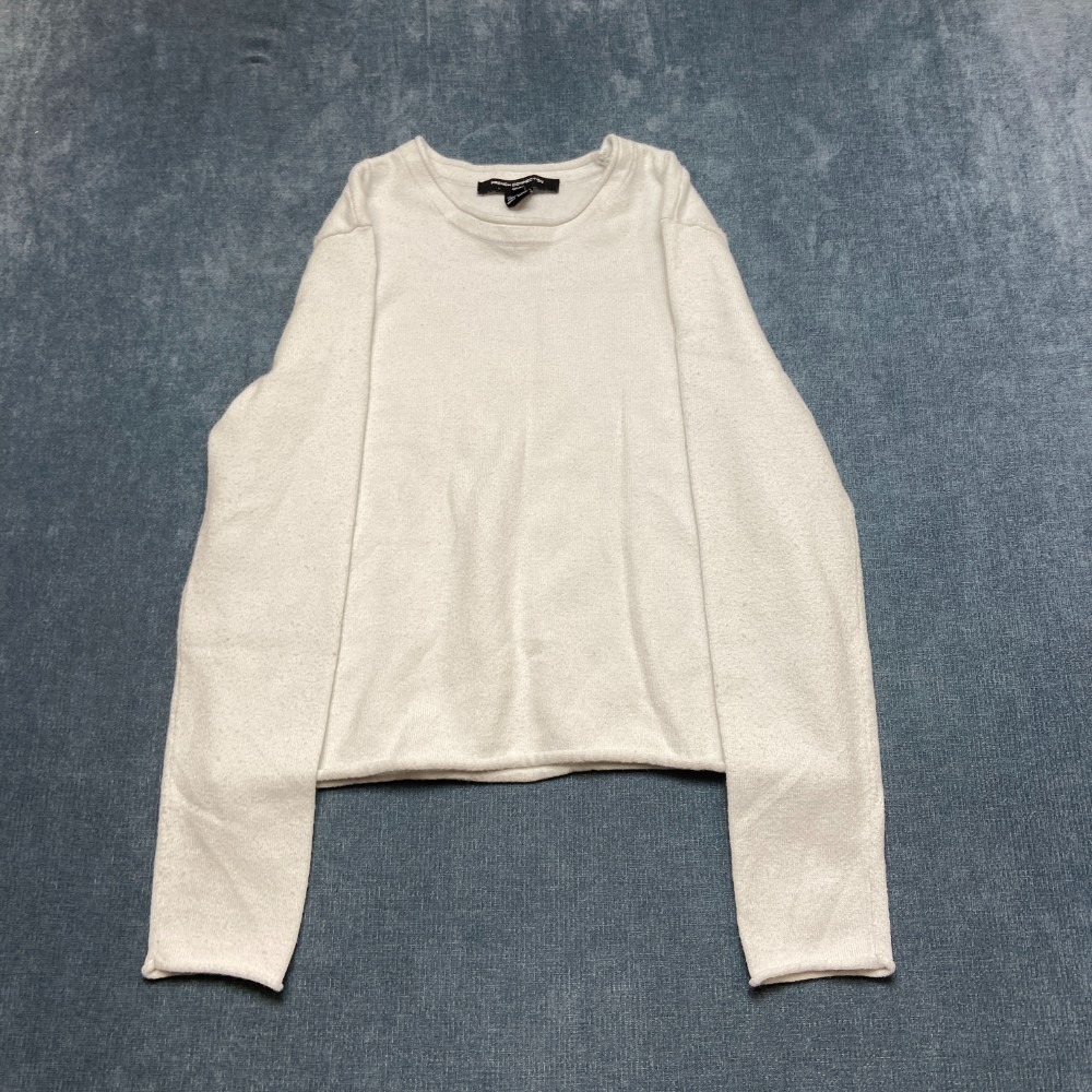 French Connection Sweater Womens Small White Long Sleeve Knit Crew Neck Pullover